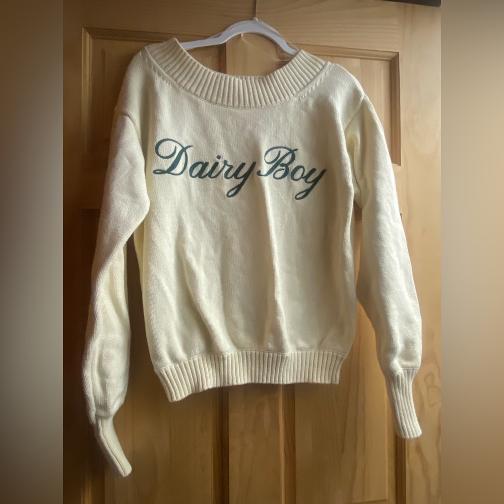 Dairy Boy Cream Crew Neck Sweater